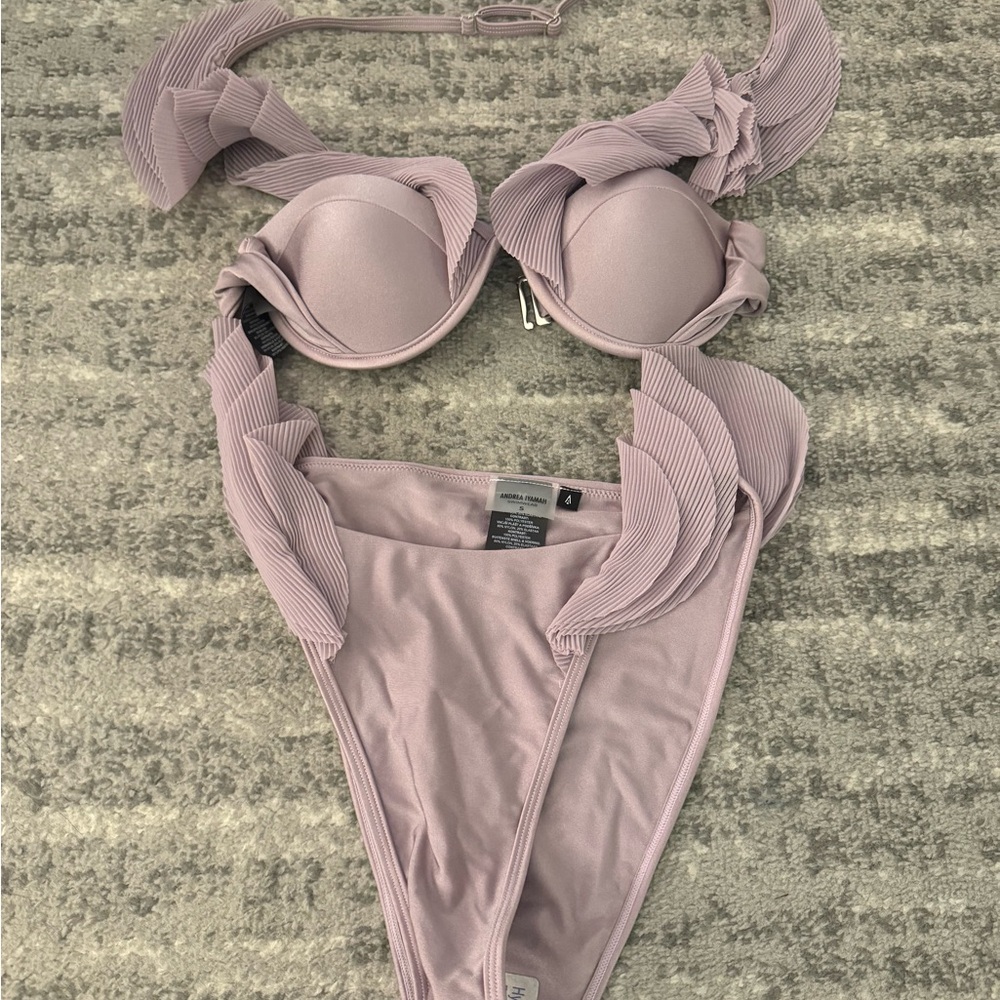 Andrea Iyamah High Waisted Lilac Bathing Suit - Picture 3 of 3